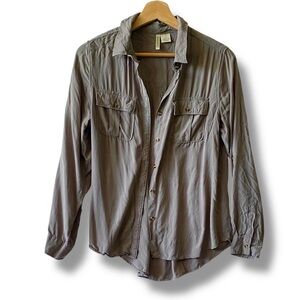 Passport Olive Green Button Down Top